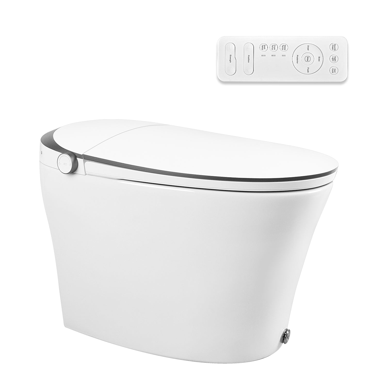 DeerValley DV-1S0019/V1/V3 Smart Toilet Quiet-Closed Heated Seat Sensor Auto, Foot Kick & Blackout Flush, Night Light