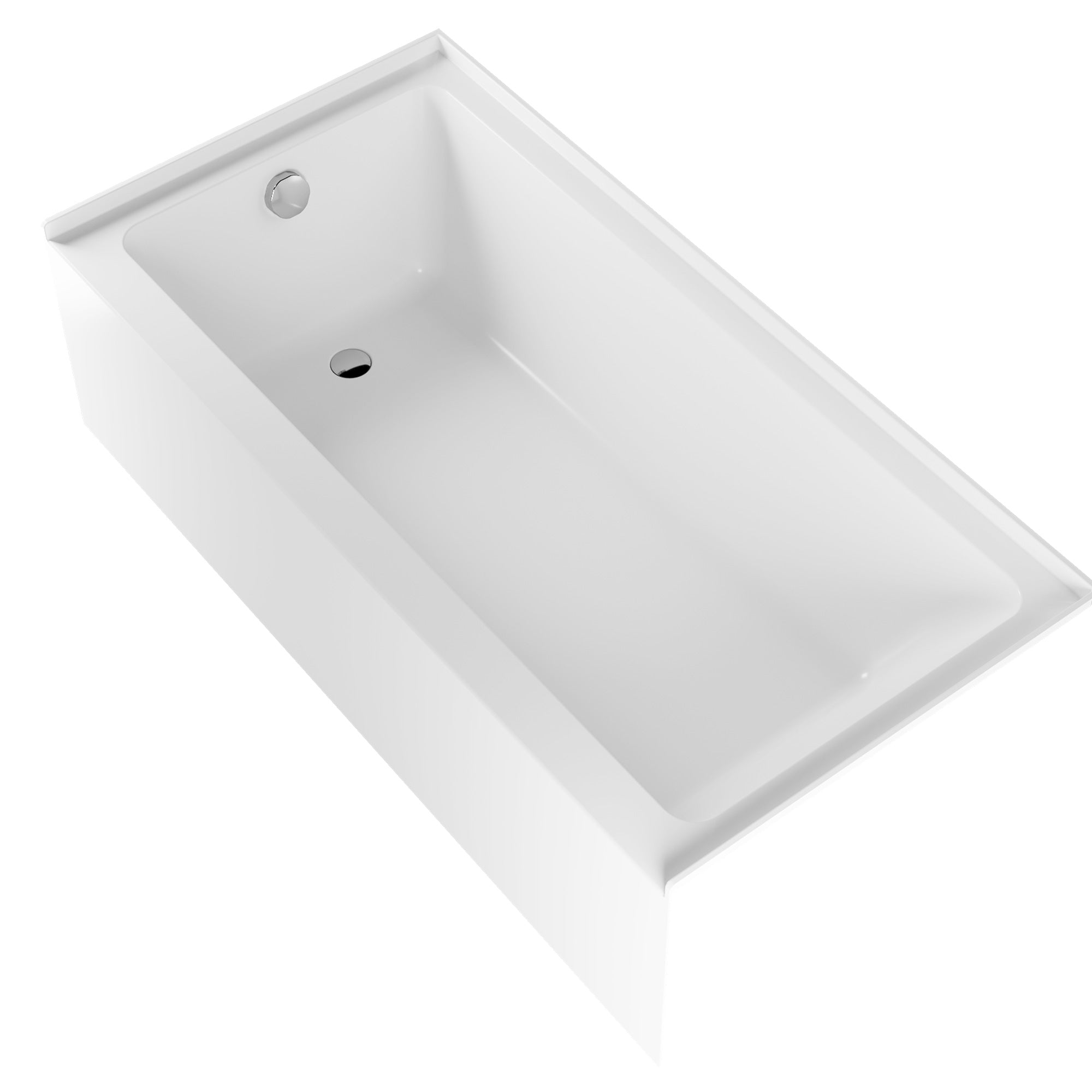 Liberty DeerValley Acrylic Drop In Bathtub,Alcove Bath with Integral Apron,Bathtubs & Soaking Tub with Left Hand Drain (60"x30") White