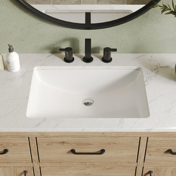 24.02"x16.85" Rectangular Undermount Bathroom Sink, Overflow