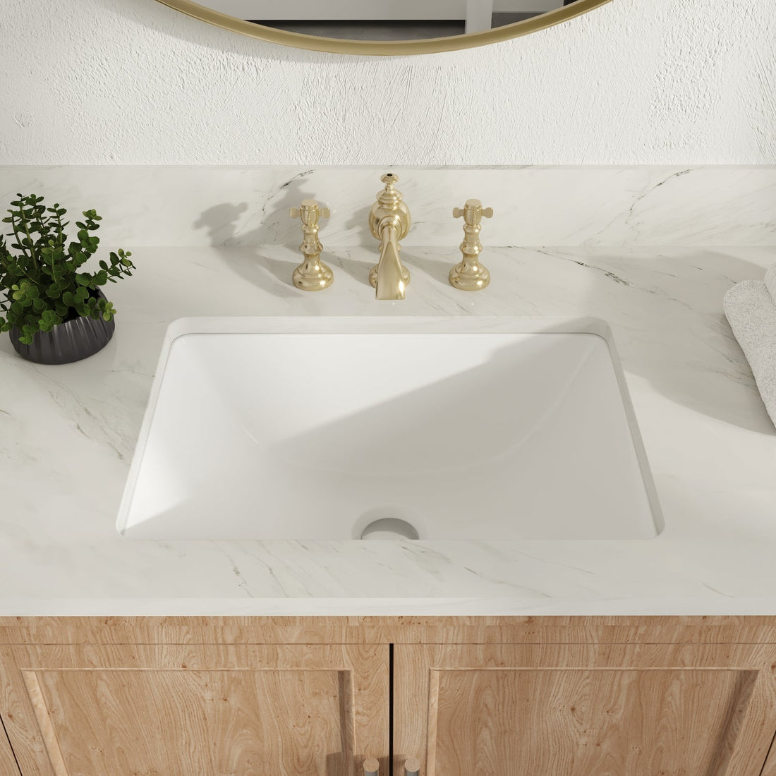 DeerValley Bath URSA 18" X 13" Rectangular Undermount Bathroom Sink, Overflow Hole With Multiple Colors Undermount Bathroom Sinks