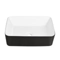 DeerValley Bath DeerValley DV-1V0001 Ally Black and White Ceramic Rectangular Vessel Bathroom Sink Vessel Sink