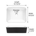 DeerValley Bath DeerValley DV-1V0001 Ally Black and White Ceramic Rectangular Vessel Bathroom Sink Vessel Sink