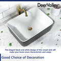 DeerValley Bath DeerValley DV-1V0001 Ally Black and White Ceramic Rectangular Vessel Bathroom Sink Vessel Sink