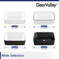 DeerValley Bath DeerValley DV-1V0001 Ally Black and White Ceramic Rectangular Vessel Bathroom Sink Vessel Sink