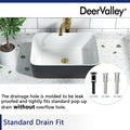 DeerValley Bath DeerValley DV-1V0001 Ally Black and White Ceramic Rectangular Vessel Bathroom Sink Vessel Sink