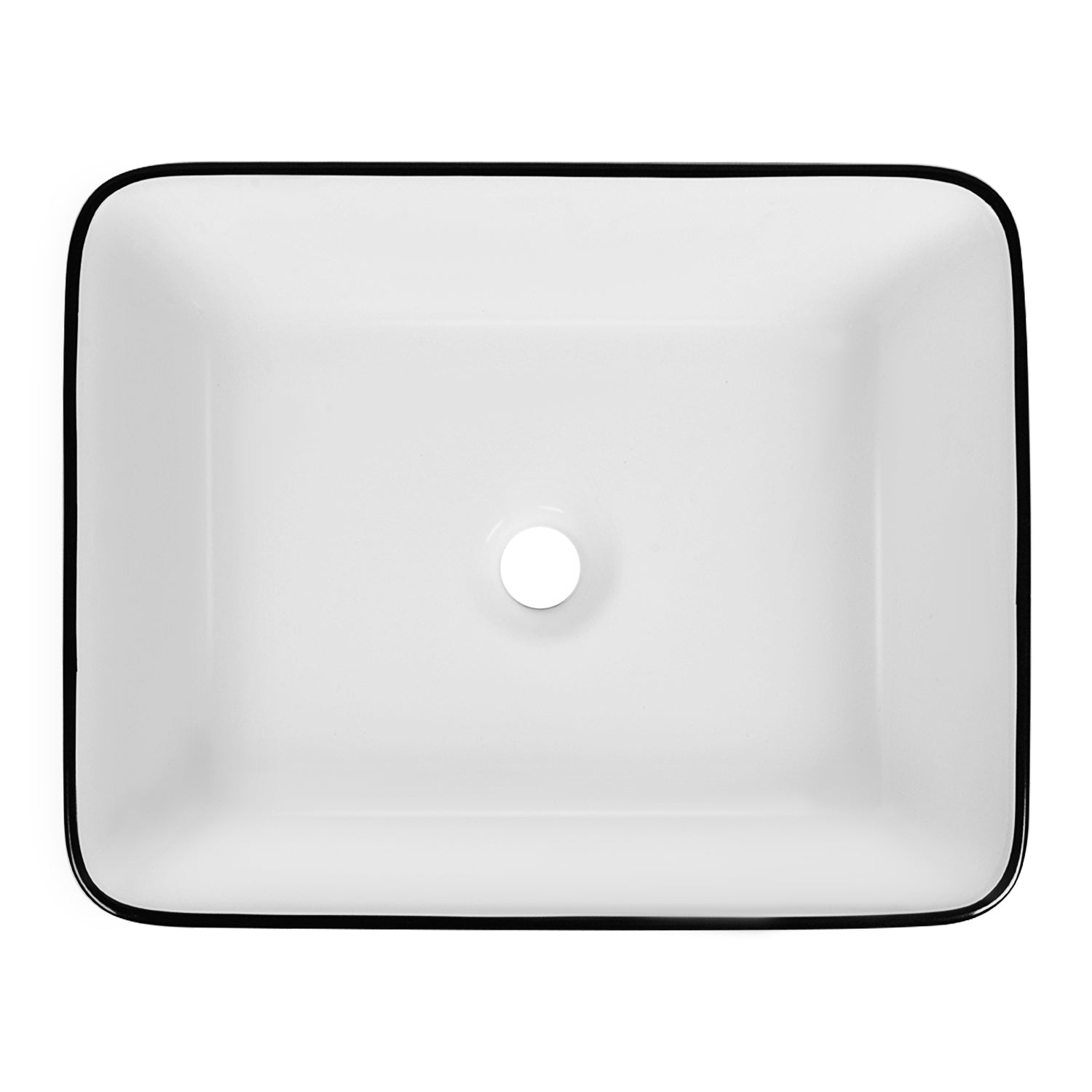 DeerValley Bath DeerValley DV-1V0002 Ally Black and White Ceramic Rectangular Vessel Bathroom Sink