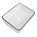 DeerValley Bath DeerValley DV-1V0002 Ally Black and White Ceramic Rectangular Vessel Bathroom Sink