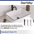 DeerValley Bath DeerValley DV-1V0002 Ally Black and White Ceramic Rectangular Vessel Bathroom Sink