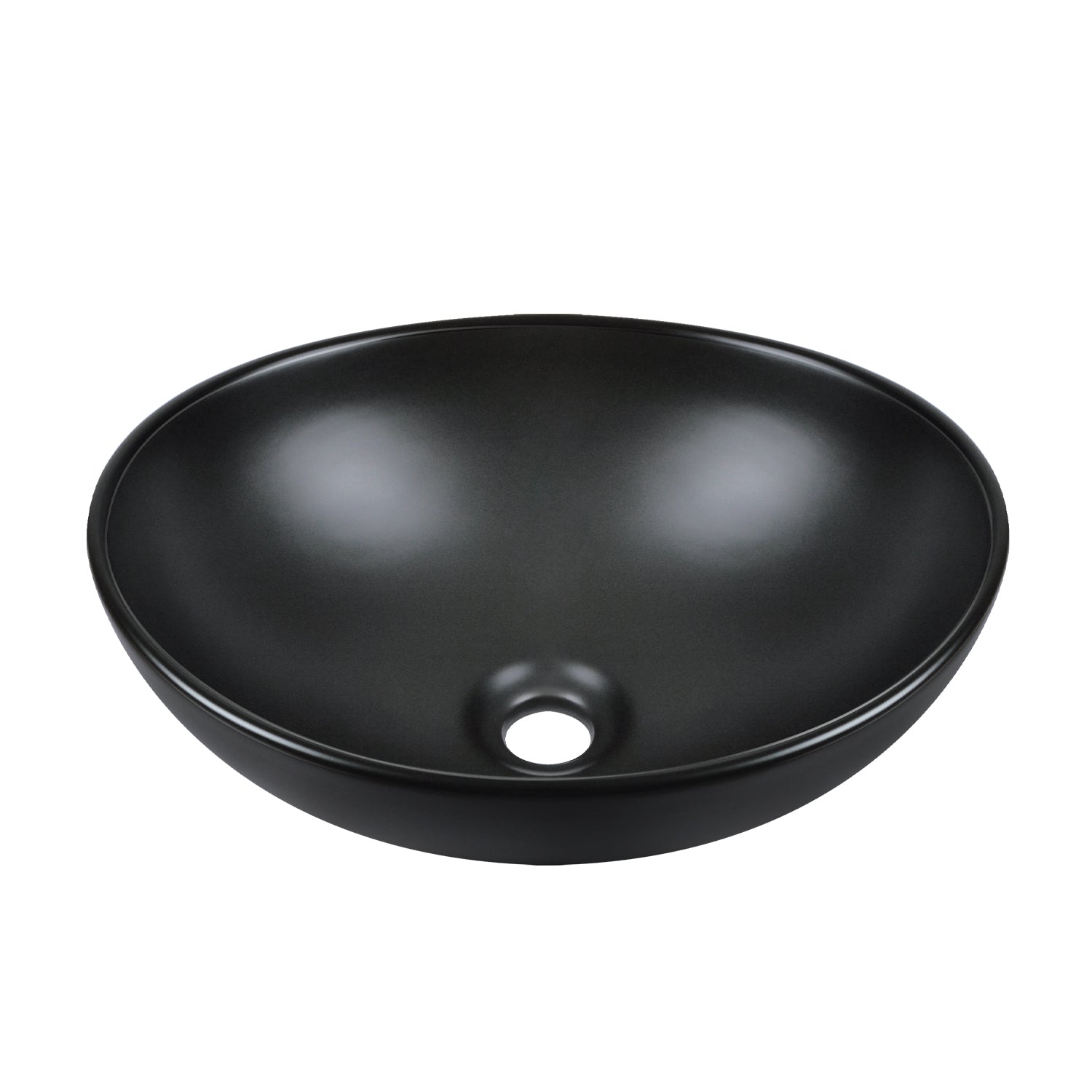 DeerValley Bath DeerValley DV-1V0011 Horizon Black Ceramic Glazed Oval Vessel Bathroom Sink Vessel sink