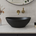 DeerValley Bath DeerValley DV-1V0011 Horizon Black Ceramic Glazed Oval Vessel Bathroom Sink Vessel sink