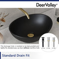 DeerValley Bath DeerValley DV-1V0011 Horizon Black Ceramic Glazed Oval Vessel Bathroom Sink Vessel sink