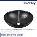 DeerValley Bath DeerValley DV-1V0011 Horizon Black Ceramic Glazed Oval Vessel Bathroom Sink Vessel sink