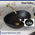 DeerValley Bath DeerValley DV-1V0011 Horizon Black Ceramic Glazed Oval Vessel Bathroom Sink Vessel sink