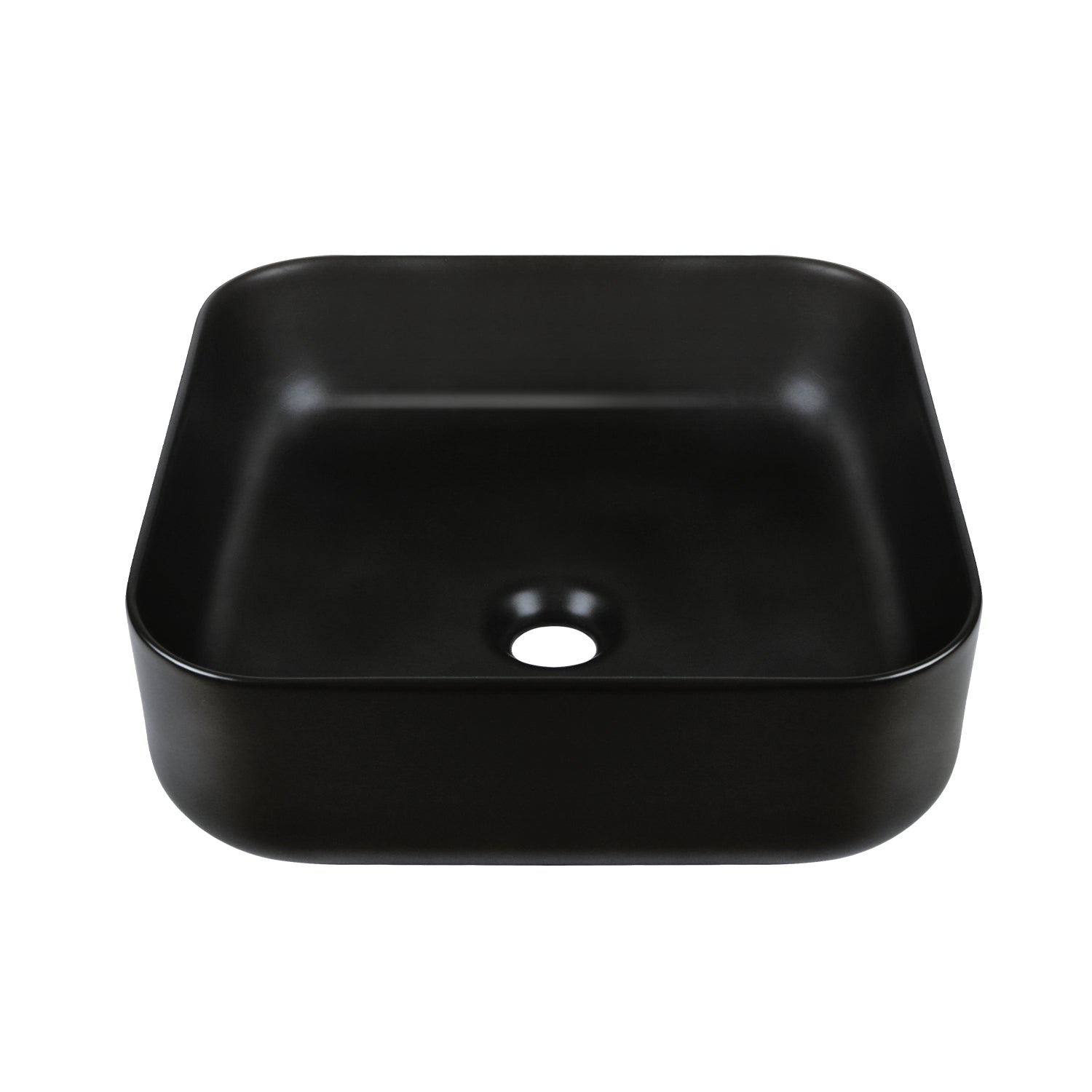 DeerValley Bath DeerValley DV-1V0023 Ace Black Ceramic Square Vessel Handmade Bathroom Sink Vessel sink