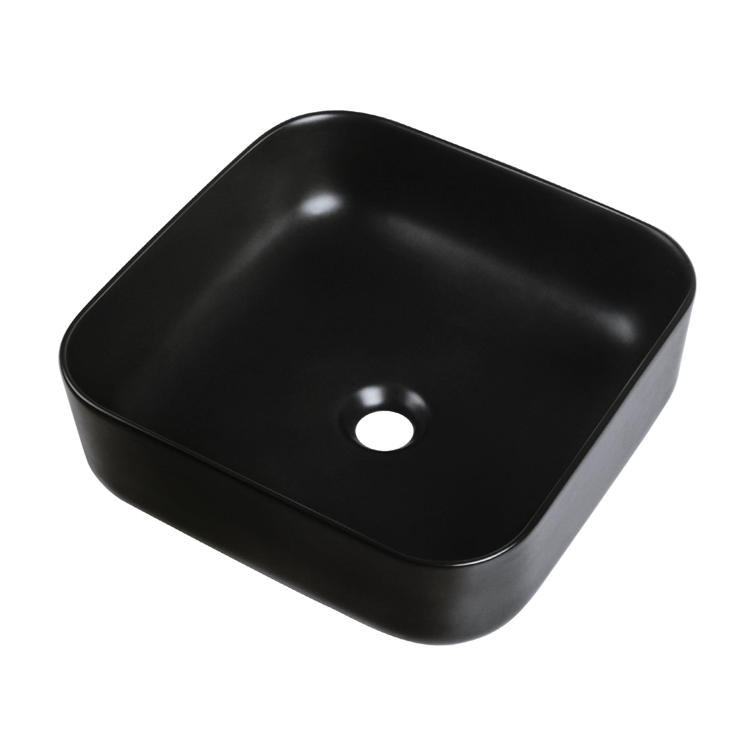 DeerValley Bath DeerValley DV-1V0023 Ace Black Ceramic Square Vessel Handmade Bathroom Sink Vessel sink