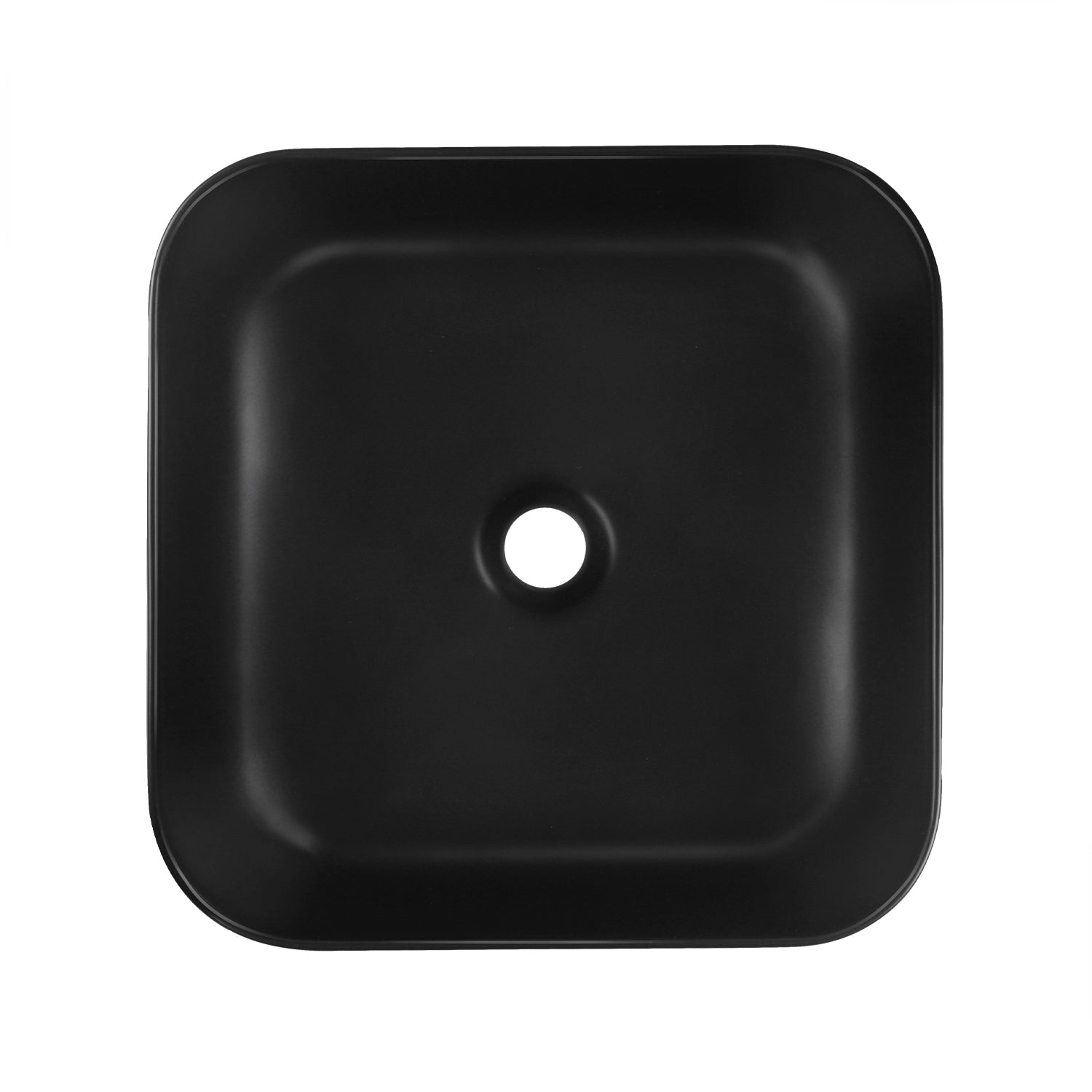 DeerValley Bath DeerValley DV-1V0023 Ace Black Ceramic Square Vessel Handmade Bathroom Sink Vessel sink