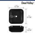 DeerValley Bath DeerValley DV-1V0023 Ace Black Ceramic Square Vessel Handmade Bathroom Sink Vessel sink