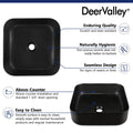 DeerValley Bath DeerValley DV-1V0023 Ace Black Ceramic Square Vessel Handmade Bathroom Sink Vessel sink