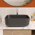 DeerValley Bath DeerValley DV-1V0023 Ace Black Ceramic Square Vessel Handmade Bathroom Sink Vessel sink