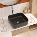 DeerValley Bath DeerValley DV-1V0023 Ace Black Ceramic Square Vessel Handmade Bathroom Sink Vessel sink