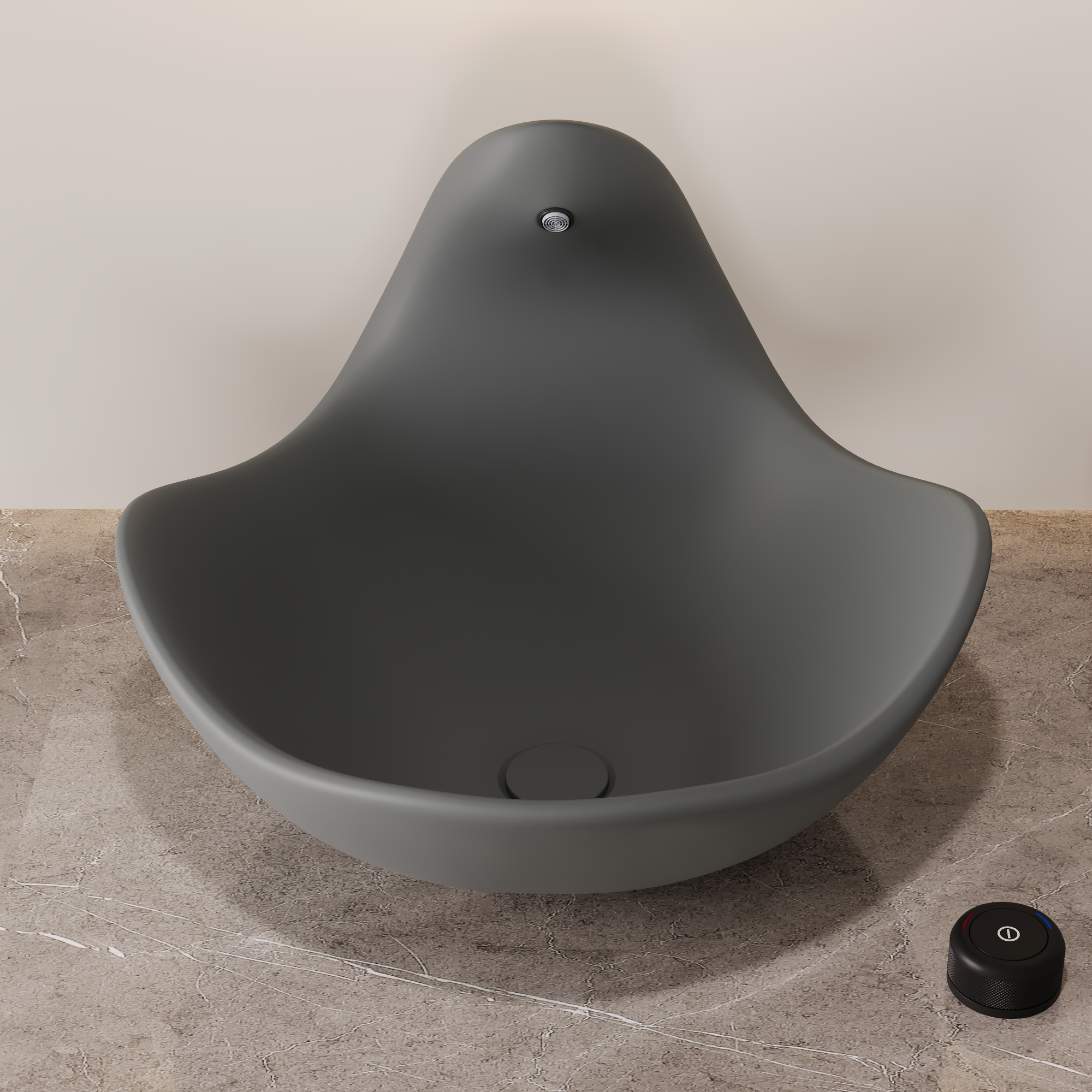 Wave Vessel Bathroom Sink With Multiple Colors, Concrete