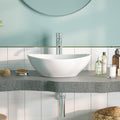 DeerValley Bath DeerValley DV-1V051 Horizon White Ceramic Glazed Oval Vessel Bathroom Sink Vessel sink