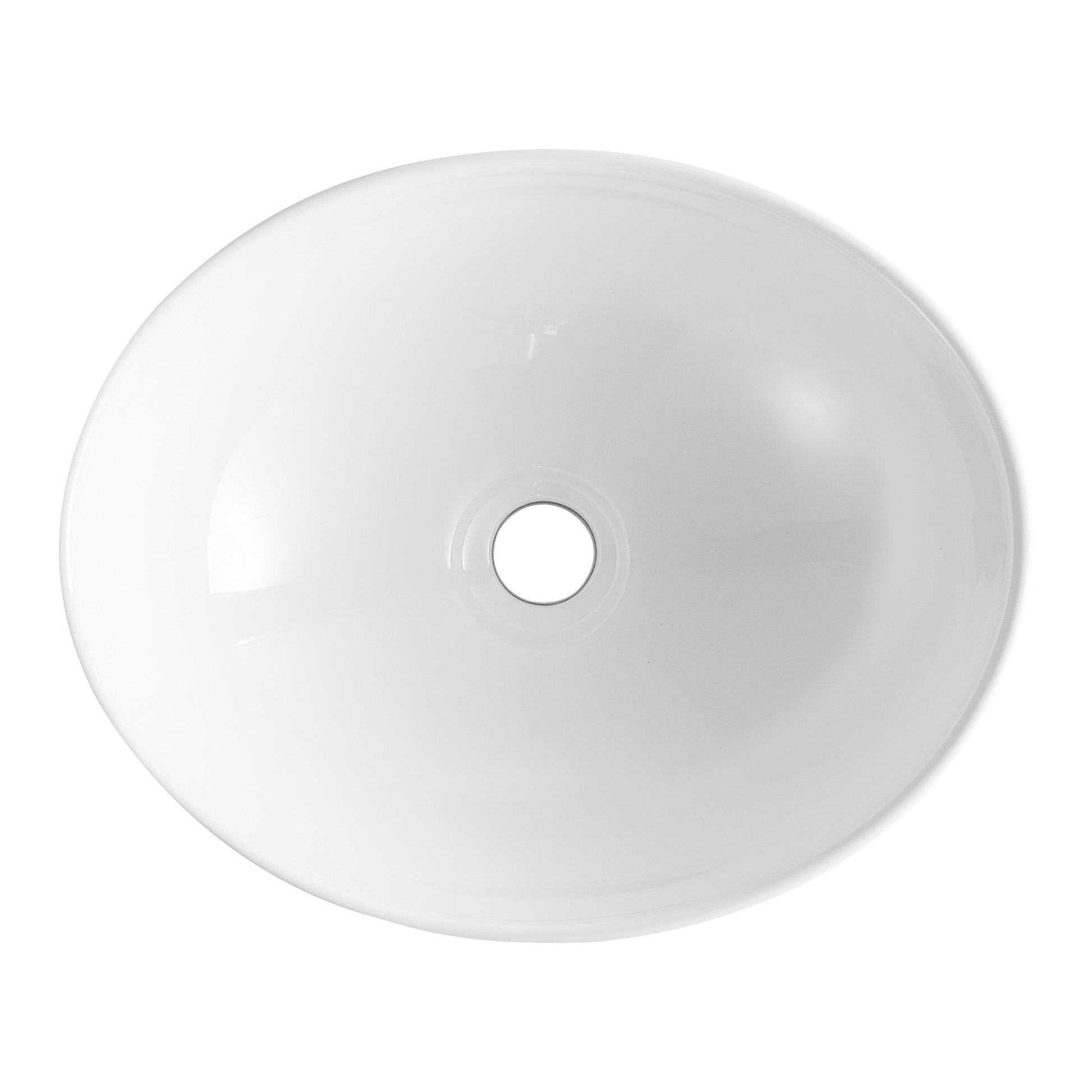 DeerValley Bath DeerValley DV-1V051 Horizon White Ceramic Glazed Oval Vessel Bathroom Sink Vessel sink