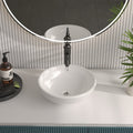 DeerValley Bath DeerValley DV-1V062 Symmetry Bathroom Ceramic Circular Overflow Hole Vessel Sink with Timeless Design Vessel sink