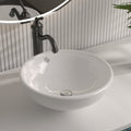 DeerValley Bath DeerValley DV-1V062 Symmetry Bathroom Ceramic Circular Overflow Hole Vessel Sink with Timeless Design Vessel sink