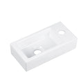 DeerValley Bath DeerValley DV-1V081R Liberty Ceramic Bathroom Wall Mount Space-saving Rectangular Right Hand Sink (Faucet on the Right Hand) Vessel sink