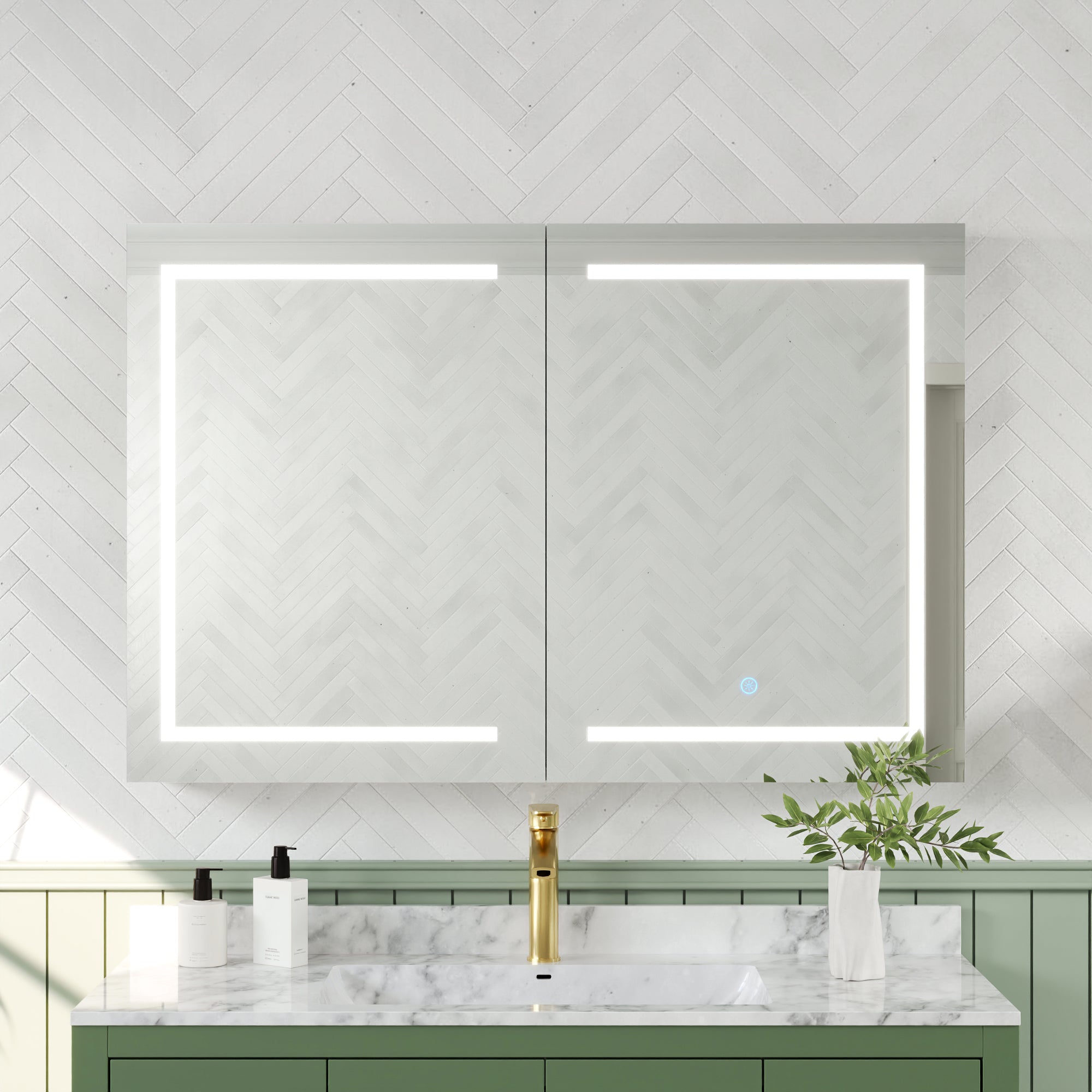 Rectangular Bathroom Vanity Mirrors, The Three-Colored Light