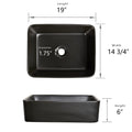 DeerValley Bath DeerValley DV-2V031 Ally Black Ceramic Rectangular Vessel Bathroom Sink Vessel sink