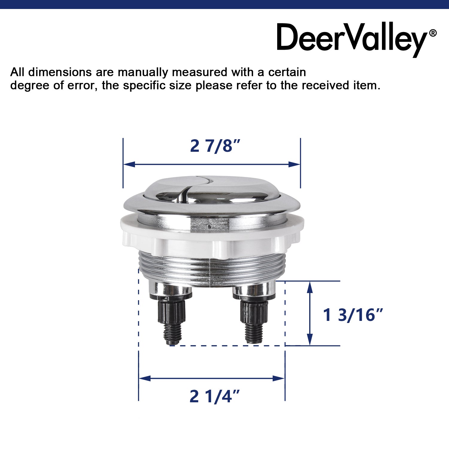 DeerValley Bath DeerValley chrome-plated dual flush button (Fit with DV-1F52636) Toilet Chrome-plated dual flush button