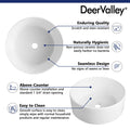 DeerValley Bath DeerValley DV-1V063 Symmetry White Ceramic Circular Vessel Bathroom Sink Vessel sink