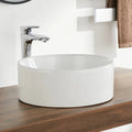 DeerValley Bath DeerValley DV-1V063 Symmetry White Ceramic Circular Vessel Bathroom Sink Vessel sink