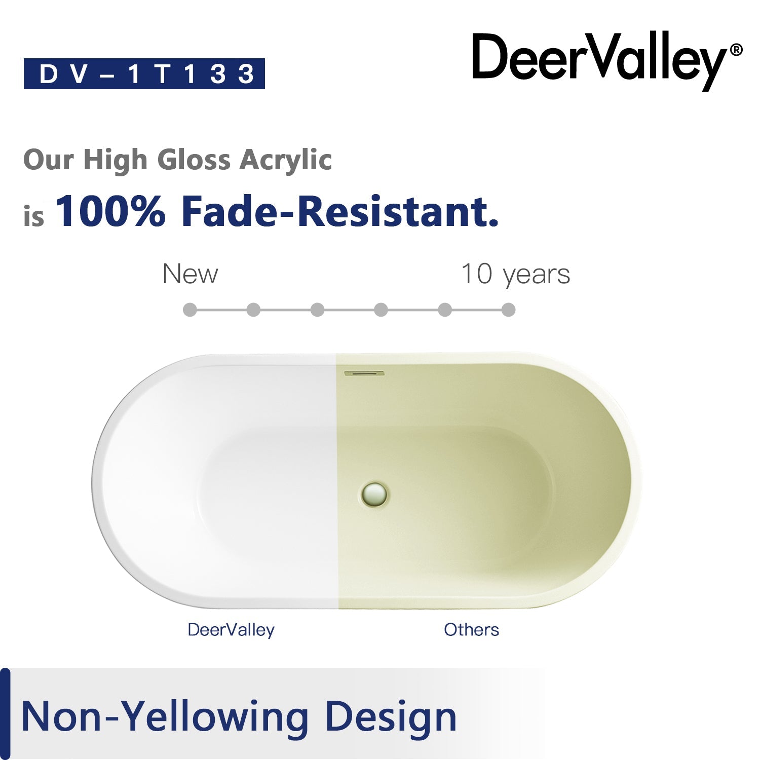 DeerValley Bath DeerValley DV-1T133 Ally 67" X 32" Freestanding Acrylic Bathtub