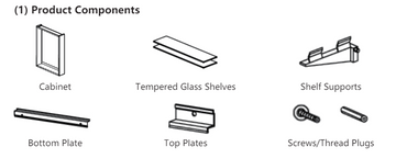 DeerValley DV-MC0146D16 Shelf Supports for Medicine Cabinet, Set of 2pcs  (Fit with DV-1MC0146)